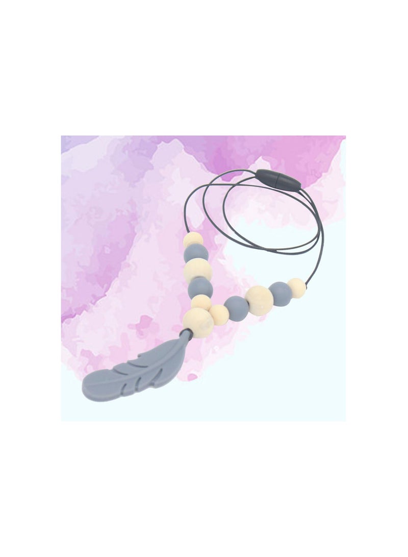 GGOOT Silicone Teething Necklace Nursing Necklace Beads Baby Teether Necklace for Mom Wear (Dark Blue) - Image 5