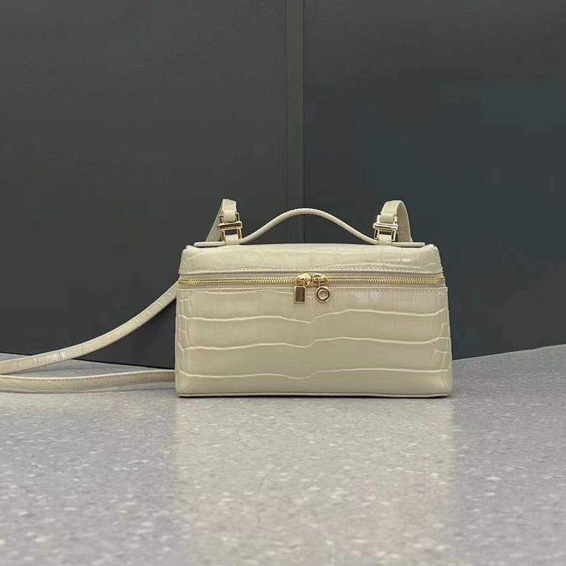 New Box Bag 19Cm Lizard Pattern Crocodile Pattern Ostrich Pattern Simple And Atmospheric Handbag Genuine Leather Cross-Body Bag For Women - Image 4