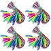 Honoson 100 Pcs Rainbow Jump Rope Bulk Gift for Kids 78ft Nylon Stripe Ropes with Handle Adjustable Colorful Party Favor Christmas Item Gift Outdoor Exercise Fitness Multicolor - Image 4