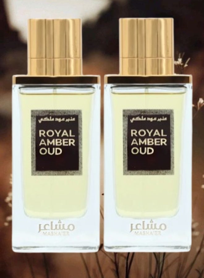 Mashaer 2 Pieces Royal Amber Oud Perfume 100ML - Image 1