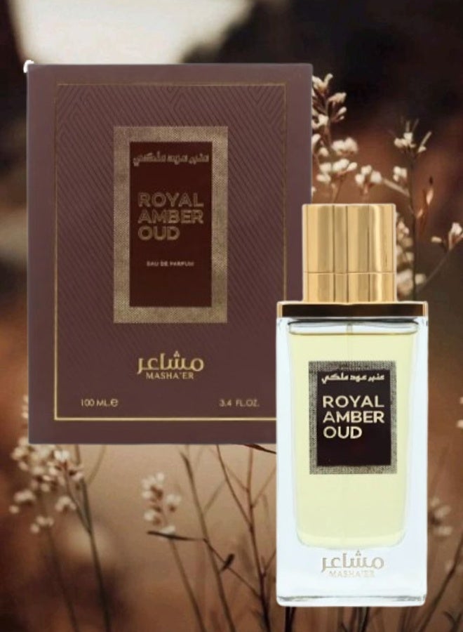 Mashaer 2 Pieces Royal Amber Oud Perfume 100ML - Image 2
