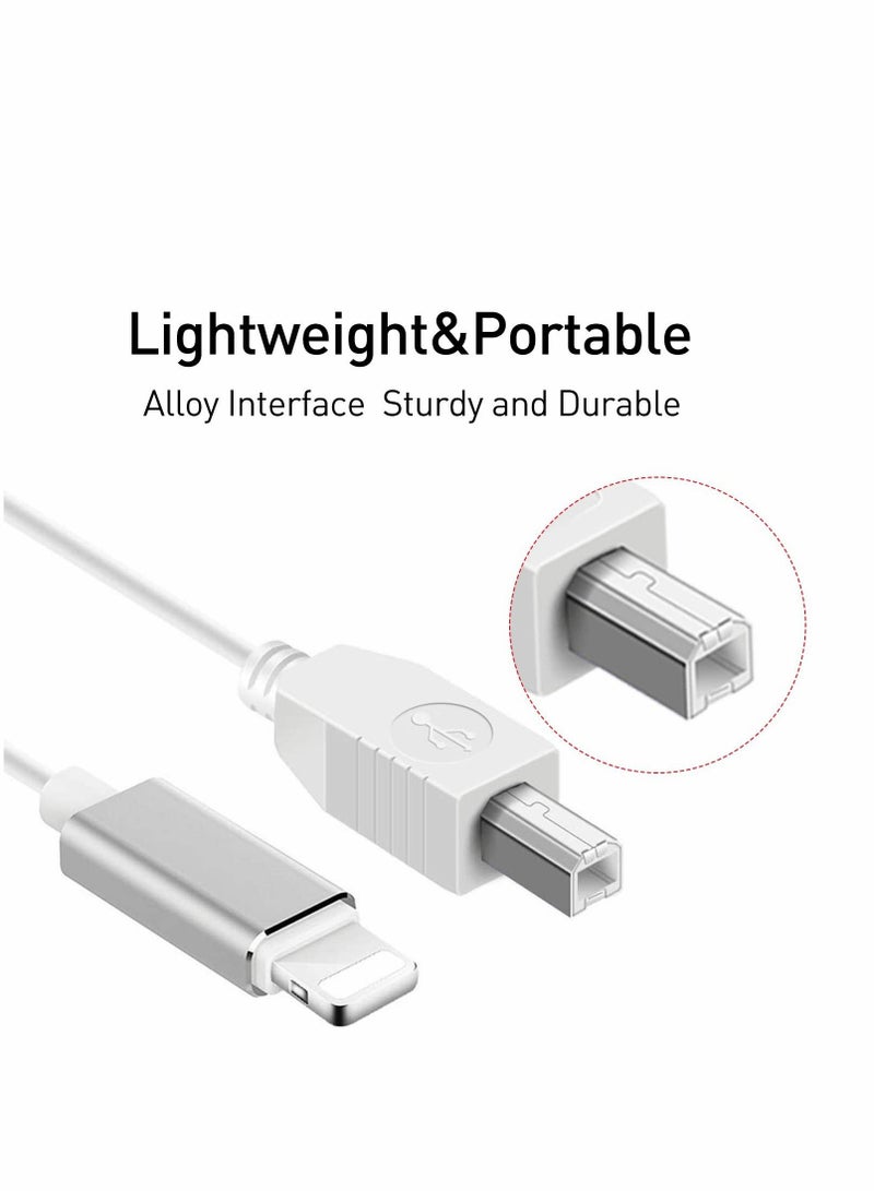 Excefore كابل USB 2.0 من النوع B إلى كابل MIDI كابل OTG متوافق مع أجهزة iOS إلى وحدة تحكم MIDI وأداة موسيقية إلكترونية ولوحة مفاتيح MIDI وواجهة صوتية للتسجيل وميكروفون USB بطول 100 سم - Image 3