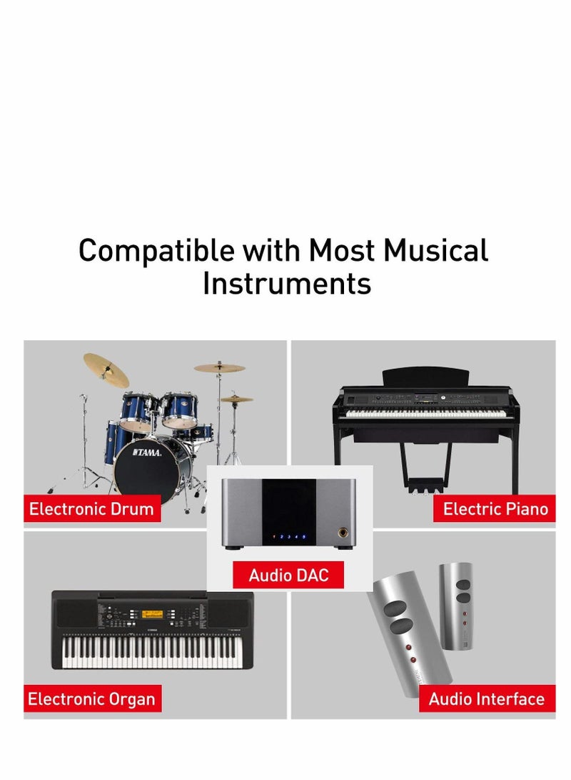 Excefore كابل USB 2.0 من النوع B إلى كابل MIDI كابل OTG متوافق مع أجهزة iOS إلى وحدة تحكم MIDI وأداة موسيقية إلكترونية ولوحة مفاتيح MIDI وواجهة صوتية للتسجيل وميكروفون USB بطول 100 سم - Image 5