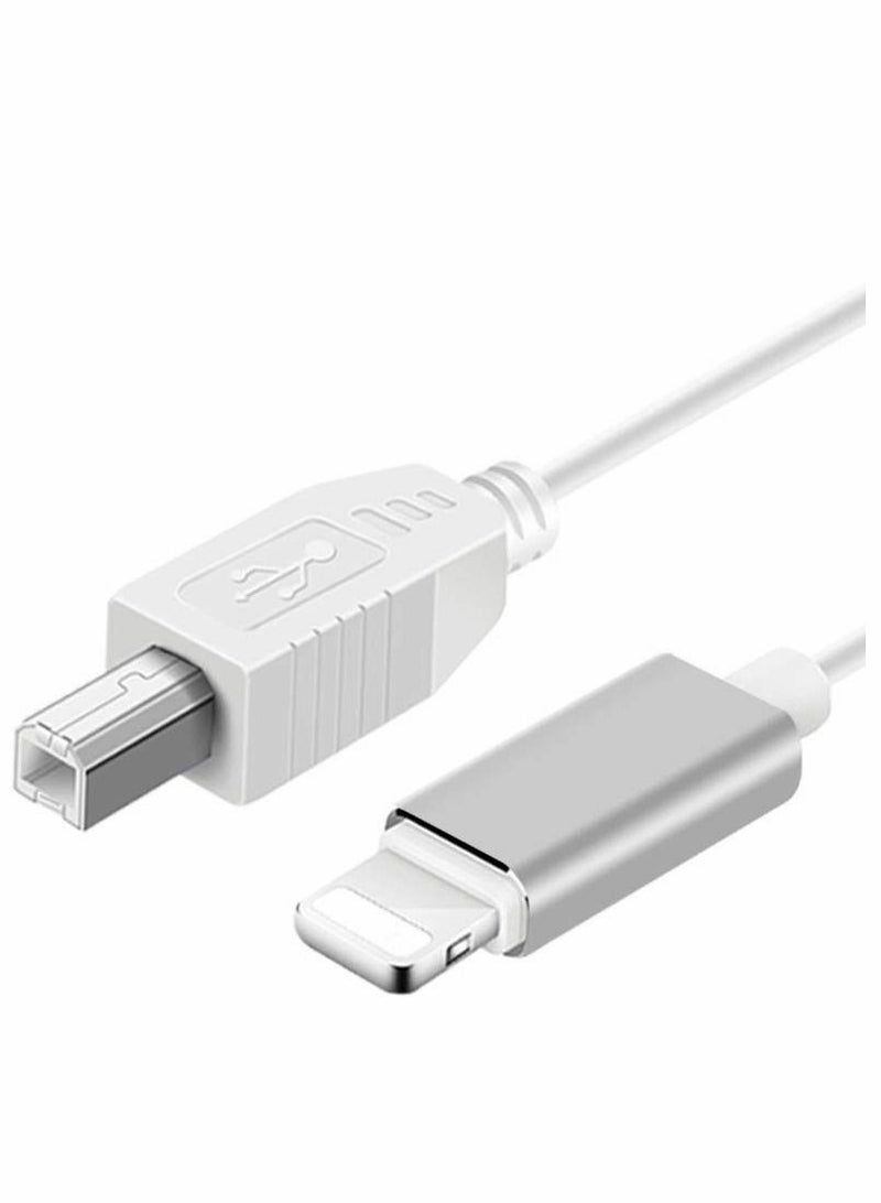 Excefore كابل USB 2.0 من النوع B إلى كابل MIDI كابل OTG متوافق مع أجهزة iOS إلى وحدة تحكم MIDI وأداة موسيقية إلكترونية ولوحة مفاتيح MIDI وواجهة صوتية للتسجيل وميكروفون USB بطول 100 سم - Image 1