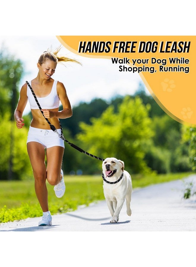 لوكوفي مقود الكلب من لوكوفي بدون استخدام اليدين، مقود تدريب قابل للتعديل بطول 10 أقدام، مقود نايلون شديد التحمل بسمك نصف بوصة، لا يسحب للكلاب الكبيرة والمتوسطة، مقود عاكس للخصر مانع للتشابك للمشي والجري، أسود - Image 5