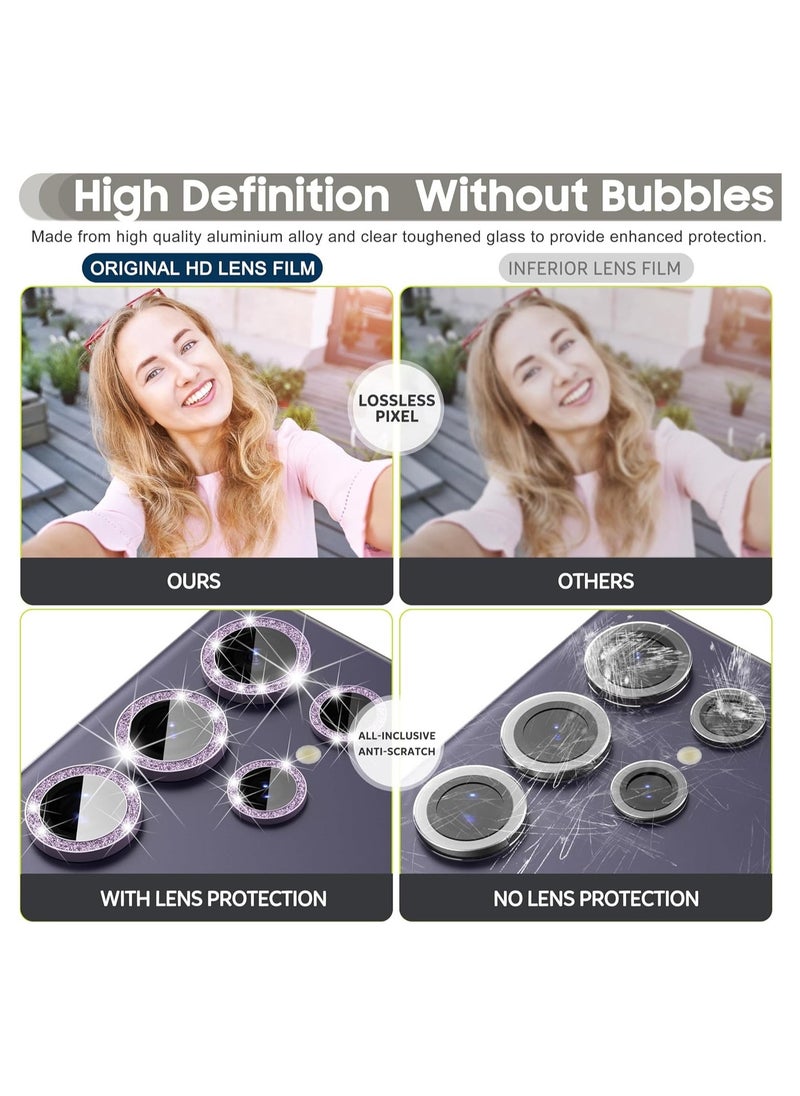 Raxoom عبوة مزدوجة لحماية عدسة كاميرا سامسونج جالكسي S24 ألترا، فيلم زجاجي مقسى 9H لحماية عدسة الكاميرا - بنفسجي - Image 5