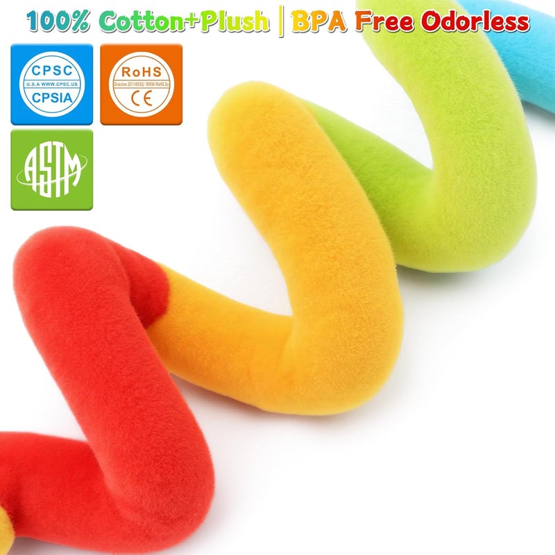FPVERA Spiral Car Seat & Stroller Activity Toy - Baby Sensory Toys Soft Hanging Toys for Babies 0-12 Months Boys Girls Carseat Crib Stroller, with Ringing Bell, Music - Image 4