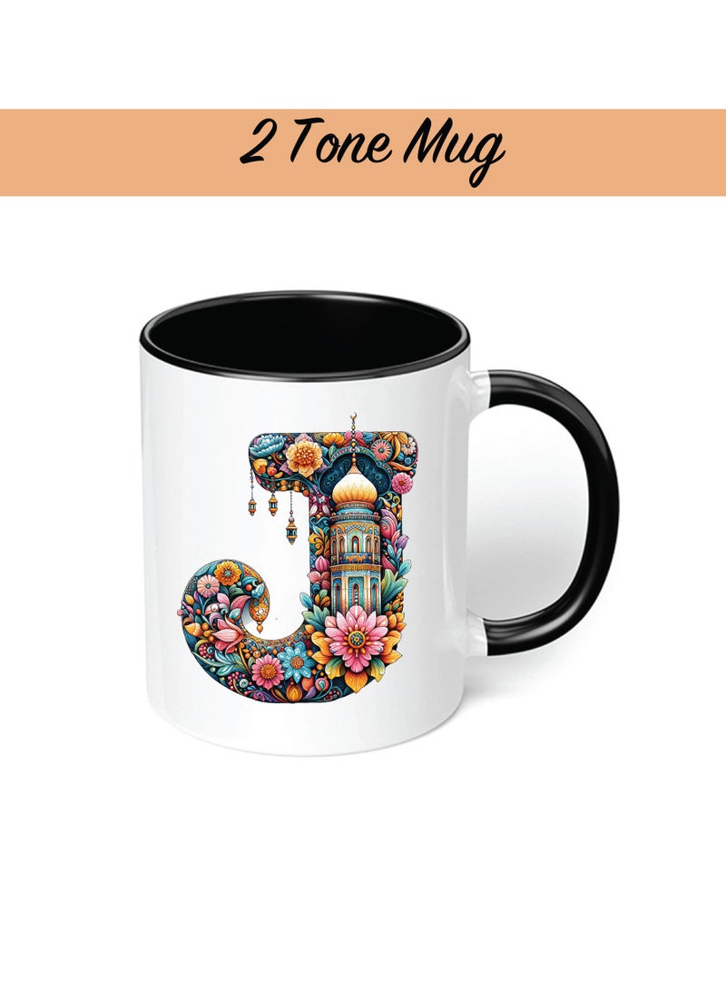 PRINTSHOP4ME Pack of 3 Initial Monogram Gift Set - Black Coffee Mug, Cosmetic Bag and Cotton Tote bag Set - Gift Set for Her - Perfect for Ramadan, School, Travel and Birthday Gift - Image 5