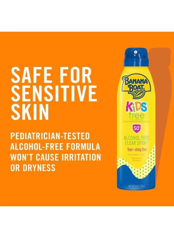 BANANA BOAT Kids Sunscreen Spray, Alcohol Free, Tear Free, Sting Free, Broad Spectrum SPF 50, 6oz. - Image 3