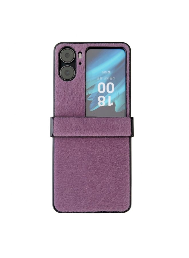 HuHa Case Cover For OPPO Find N2 Flip Hinge Plush PC Phone Case Purple