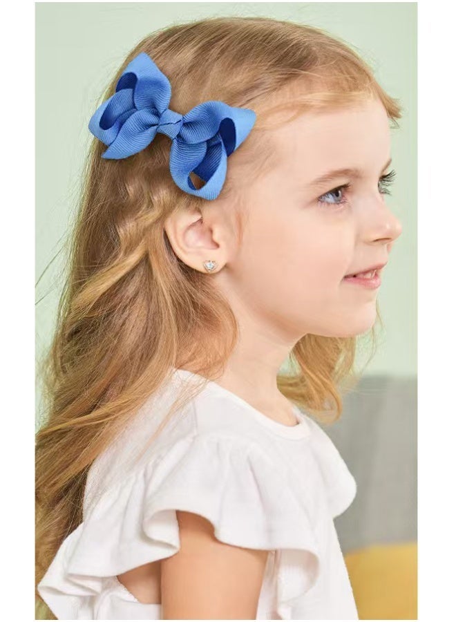 QINGYAN 32-Piece Ribbon   Hair BowsMulticolored upturned flower bow duckbill clipFor Girls Babies Toddlers Teens Gifts In Pairs - Mix Color - Image 2