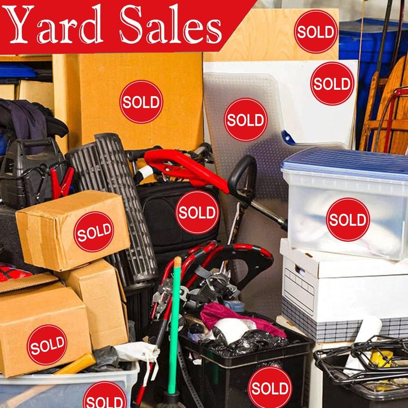 Well Tile 2 Inch Sold Stickers Fluorescent Red Sold Labels - Sold Point of Sale Pricing Inventory Control Labels for Retail Store Shop Tag Yard Sale 500 Pcs - Image 5
