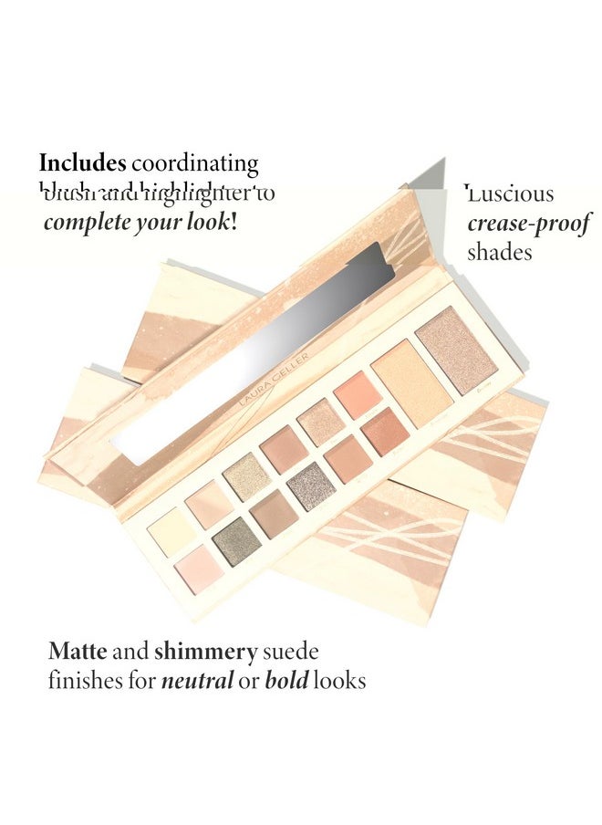 LAURA GELLER NEW YORK LAURA GELLER NEW YORK Laura's Essentials Artistic & Authentic Makeup Artistry 12 Multi-Finish Eyeshadows 1 Highlighter, 1 Blush Full Face Palette  - Image 2
