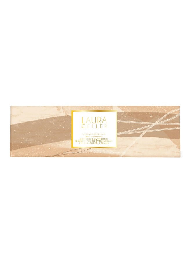 LAURA GELLER NEW YORK LAURA GELLER NEW YORK Laura's Essentials Artistic & Authentic Makeup Artistry 12 Multi-Finish Eyeshadows 1 Highlighter, 1 Blush Full Face Palette  - Image 4