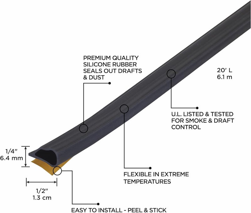 M-D Building Products 68668 Silicone Rubber Gasket Seal for Doors and Windows - 20 ft, Black - Image 2