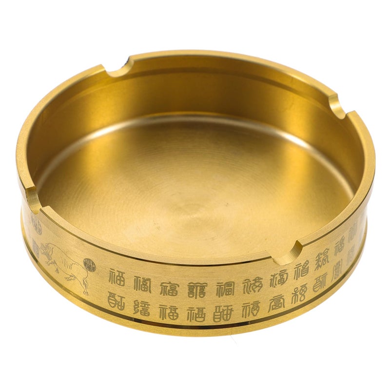 Vintage Metal Ashtray With Retro Patterns For Living Room Tabletop - Image 2