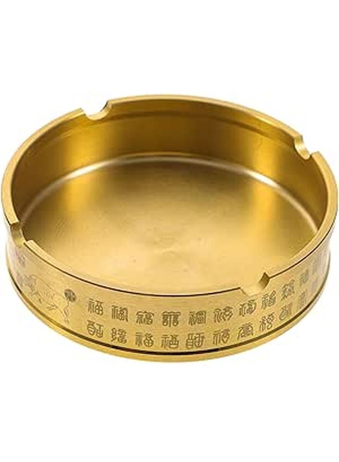 Vintage Metal Ashtray With Retro Patterns For Living Room Tabletop - Image 1