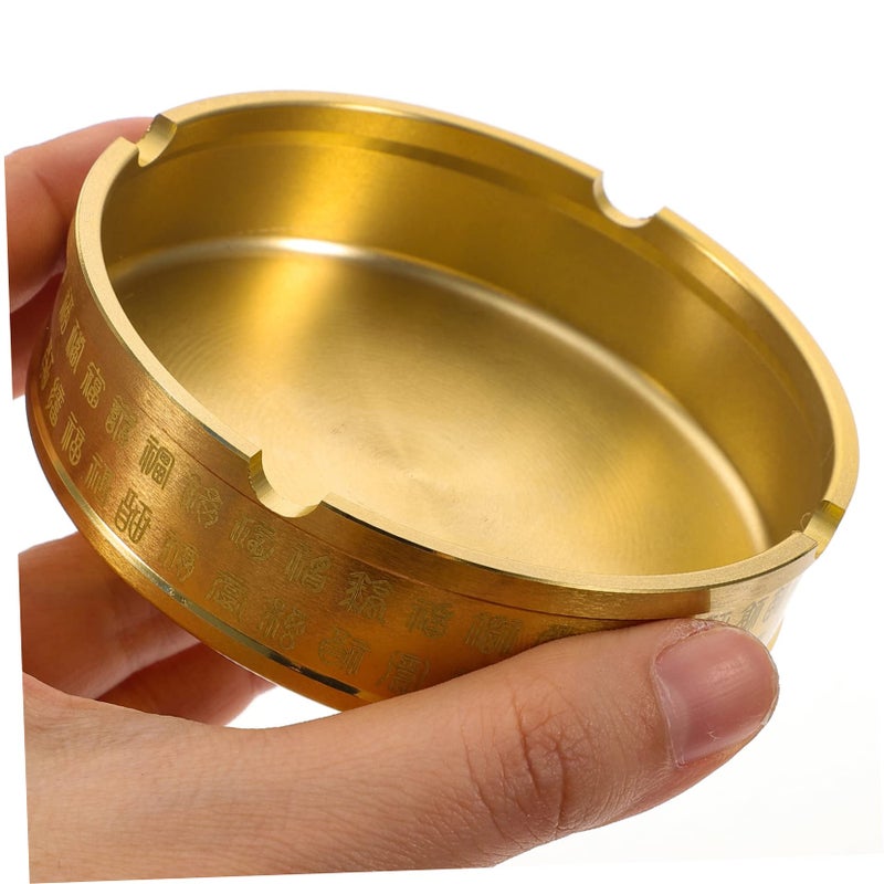 Vintage Metal Ashtray With Retro Patterns For Living Room Tabletop - Image 4