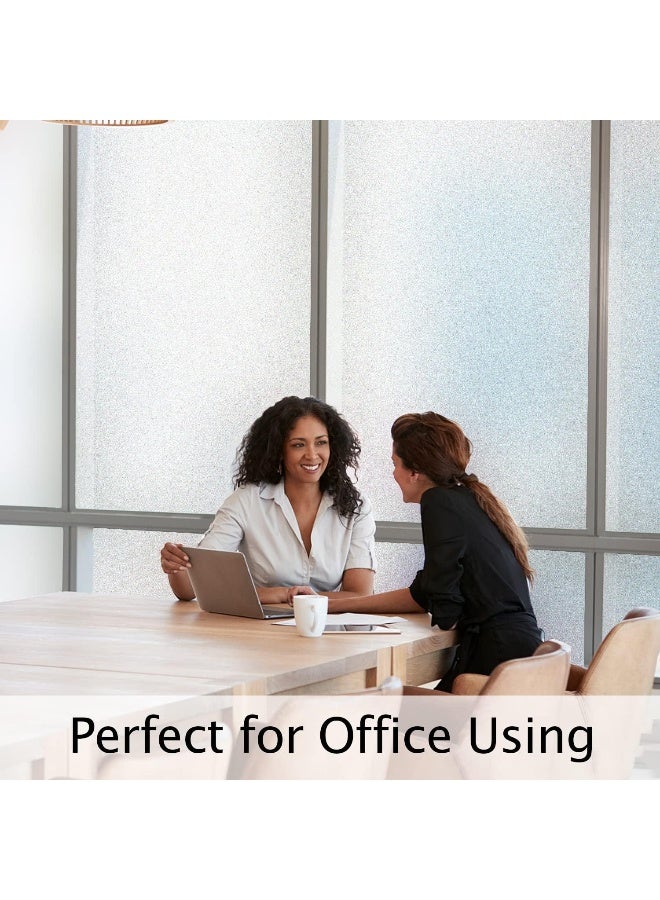 HIDBEA Privacy Window Film (90cm x 10m, Frosted) - Heat Control UV Protection, Static Cling Reusable Glass Stickers for Home Office Bathroom - Image 4