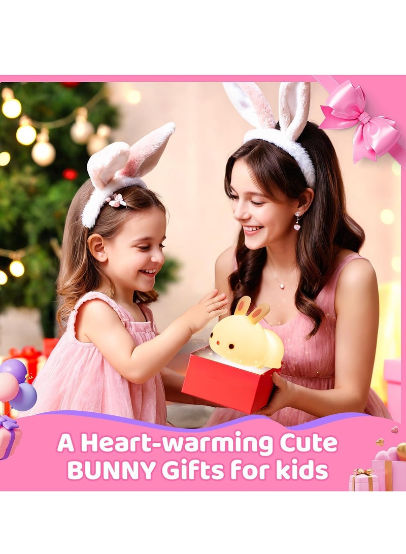 ELTRAZONE Cute Bunny Kids Night Light – Soft LED Nursery Lamp, Touch Control, Dimmable, USB Rechargeable, Safe Silicone Material, Perfect for Bedtime, Sleep Aid for Babies & Toddlers  - Image 5