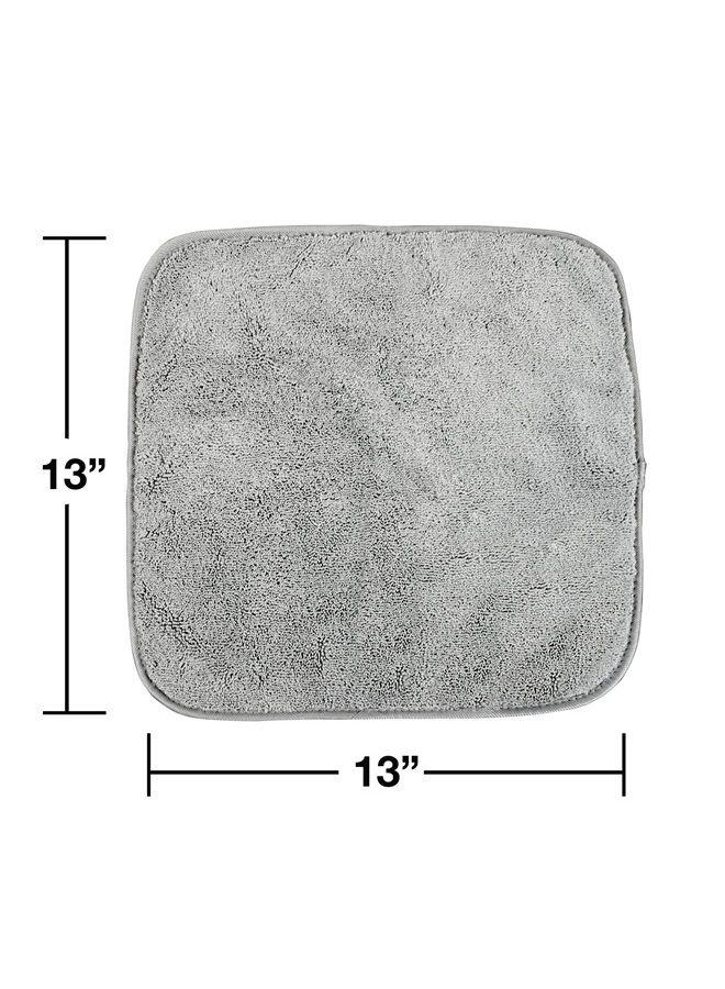 Eurow Absorbent and Fast Drying Microfiber Washcloths, 13 by 13 Inches, Gray, 4 Pack - Image 3