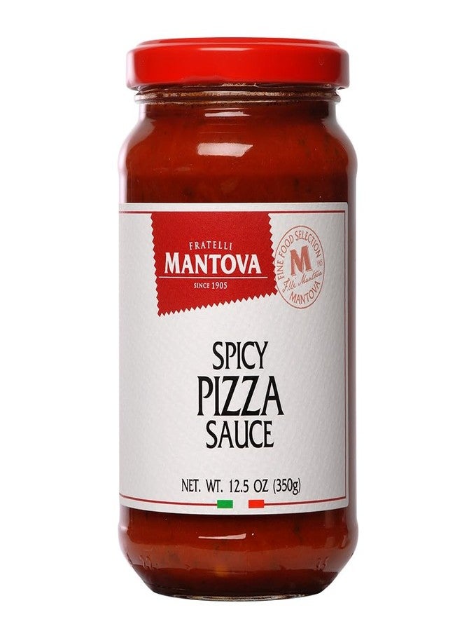 Mantova Italian Spicy Pizza Sauce, 12.5 oz (Pack of 2) - Gluten-Free, All-Natural Ingredients, Authentic Product of Italy, No Added Sugars, Perfect for Pizza, Pasta & Dipping - Image 1