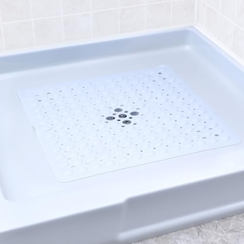 SlipX Solutions Essential Square Shower Mat, 21"x21", Grippy Textured Surface, 25% Stronger Suction Cups, Non-Slip Shower Floor Mat for Bathers of All Ages, Fits Standard Shower Stalls & Tubs, White - Image 2