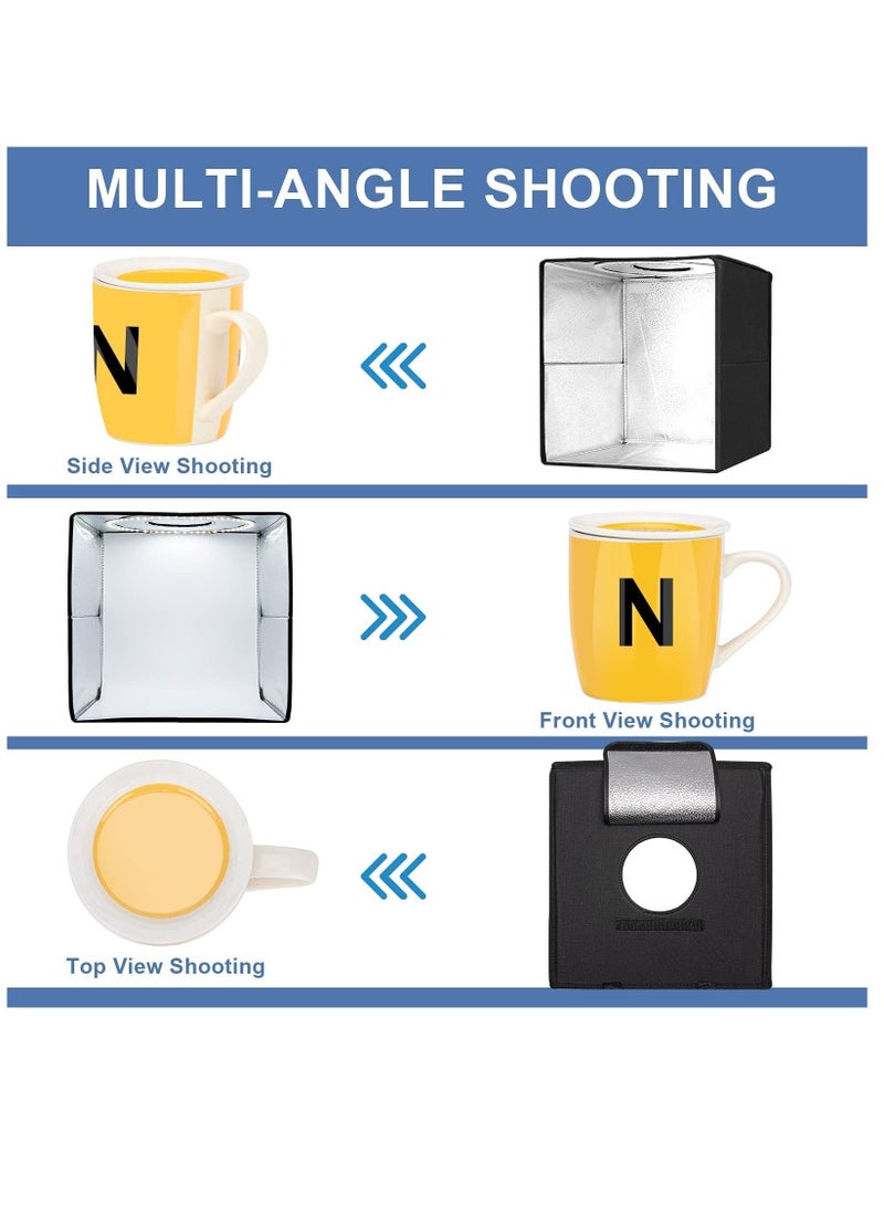 Captaintech Photo Studio Light Box, 12''x12'' Photography Adjustable Brightness Shooting Tent Kit with 120 LED Lights & 6 Backdrops for Jewelry and Small Items - Image 3