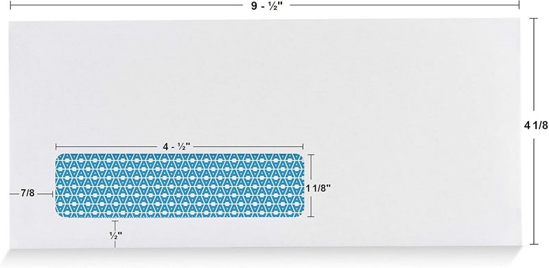Aimoh #10 Single Left Window Security Tinted Envelopes, Gummed Closure, Size 4-1/8 X 9-1/2 inches, 24 LB - 500 Count (35310) - Image 3