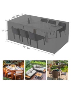 POWER Outdoor Patio Furniture Covers, 420D Oxford fabric Extra Large Patio Furniture Set Covers Waterproof, Anti-UV, Dust-Proof Patio Furniture Covers Fits 12-14Seat (315*160*74cm)  - Image 2
