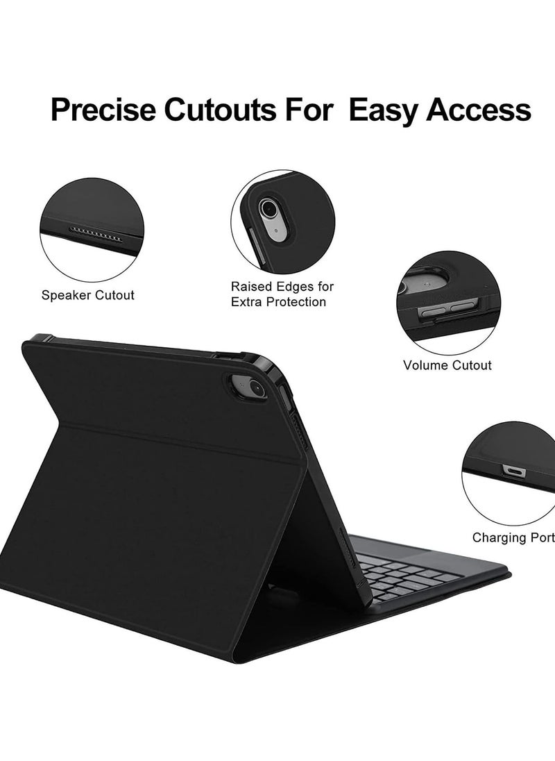 TWEGGON Keyboard Case with Touchpad for iPad (A16) 11th Generation 2025 with Pencil Holder Black  - Image 4