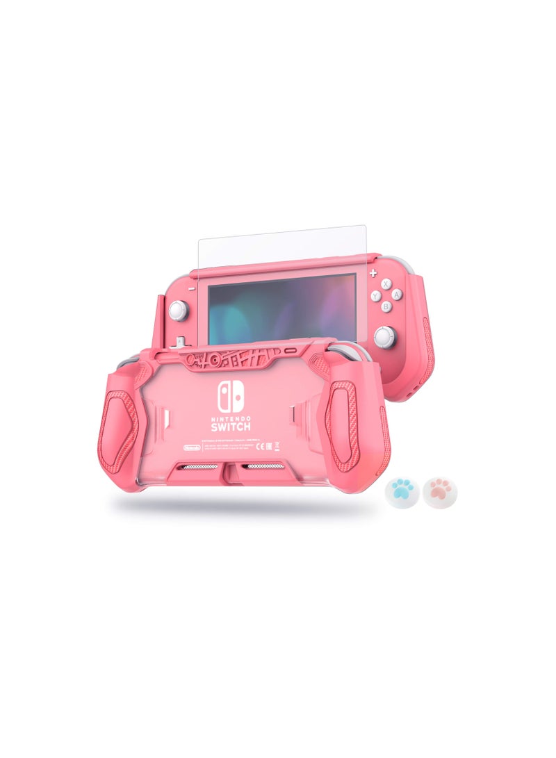 Zikra Smart Switch Lite Protective Case for Nintendo, Daily Gift Ergonomic Sturdy Full Protection Gift Idea Thumb Grip Caps Coral - Image 1