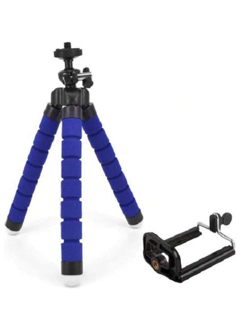 Generic - Flexible Octopus Bubble Tripod For Mobile Phone/Digital Camera Blue, Mini Flexible Octopus Stand Tripod Blue - Image 1