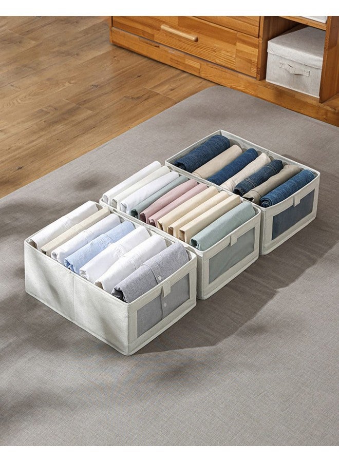 House of Quirk Durable And Versatile Closet Drawer Organizers And Storage Baskets, Rectangle Storage Boxes, Fabric Storage Containers For Pants, Shirt, Sweaters, Bra Panty, Socks (Beige,Pack Of 3) - Image 4