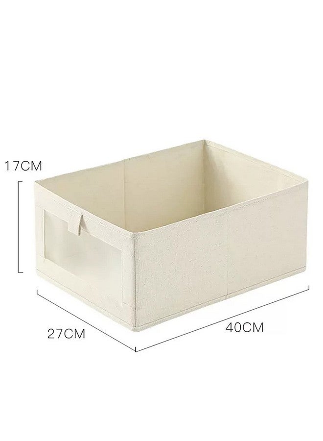 House of Quirk Durable And Versatile Closet Drawer Organizers And Storage Baskets, Rectangle Storage Boxes, Fabric Storage Containers For Pants, Shirt, Sweaters, Bra Panty, Socks (Beige,Pack Of 3) - Image 3