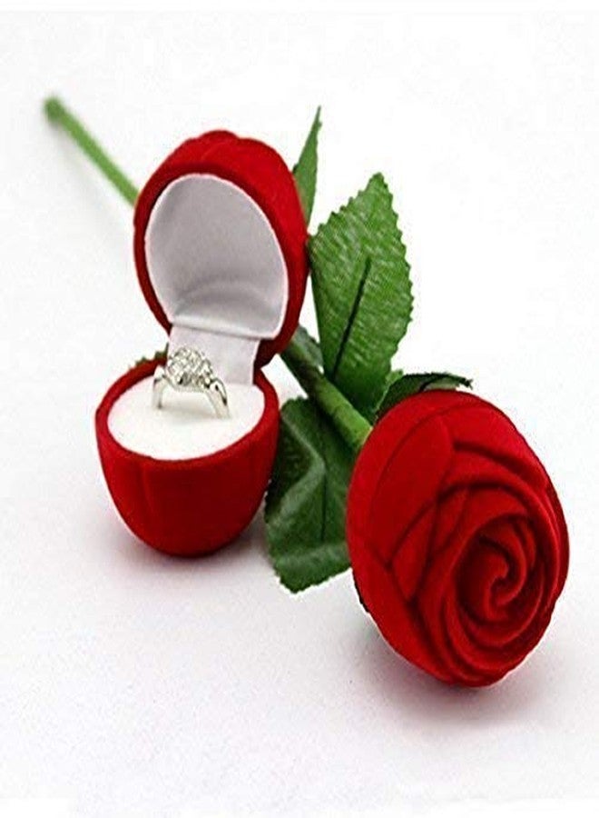 BOXO Rose Flower Ring Holder for Wedding and Engagement Ring Box Use Pack of 1 - Image 2