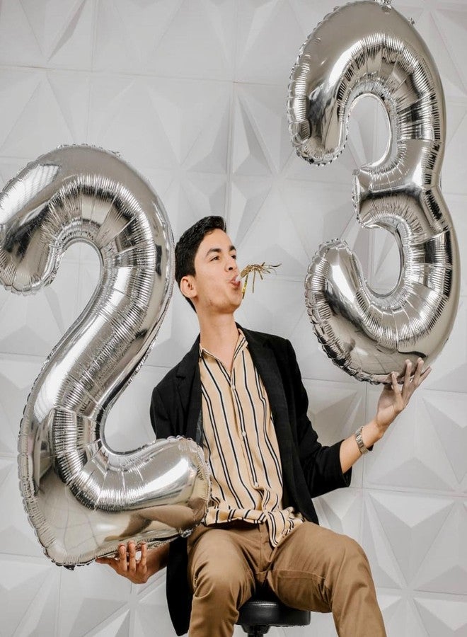 IWERP Silver 2 Balloon, Number Balloonss 40 Inch, 2nd Balloon Number Birthday Decorations, Two Second Birthday Party Supplies, Number 2 Balloon - Image 4