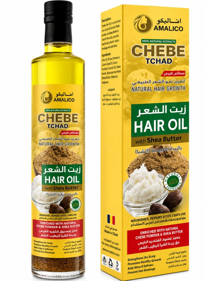 AMALICO Chebe Tchad Natural Hair Growth Hair Oil With Shea Butter 130ml - Image 1