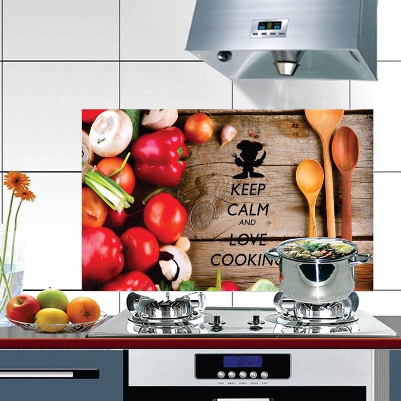 ساحة الملصقات ملصقات مطبخ ستيكر يارد بتصميم تجريدي مقاوم للزيوت والماء، قابلة للتقشير واللصق، مقاومة للحرارة، من الفينيل، لبلاط المطبخ والجدار الخلفي، خلف مواقد الغاز، الحوض، حوض الغسيل | 68×48 سم D23 - Image 4