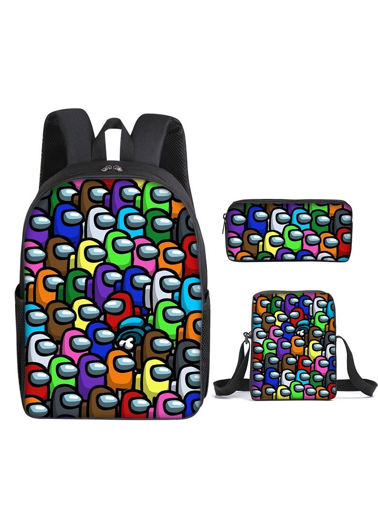 Among Us Backpack For Primary And Secondary School Students Three-Piece Set 29*16*42cm