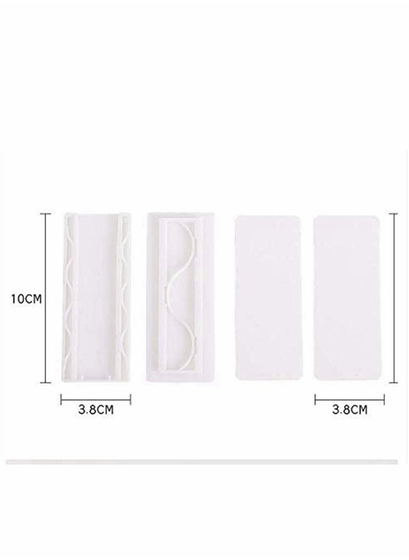Y&D - Power Strip Holder, 2 Pack Self Adhesive Punch-Free Plug-in Wall Socket Sticker Fixer Reusable Adapter Stand Shelf Traceless Cable Management Patch Panel Organizer (Whtie) - Image 1