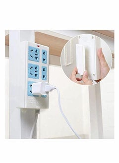 Y&D Power Strip Holder, 2 Pack Self Adhesive Punch-Free Plug-in Wall Socket Sticker Fixer Reusable Adapter Stand Shelf Traceless Cable Management Patch Panel Organizer (Whtie)  - Image 3