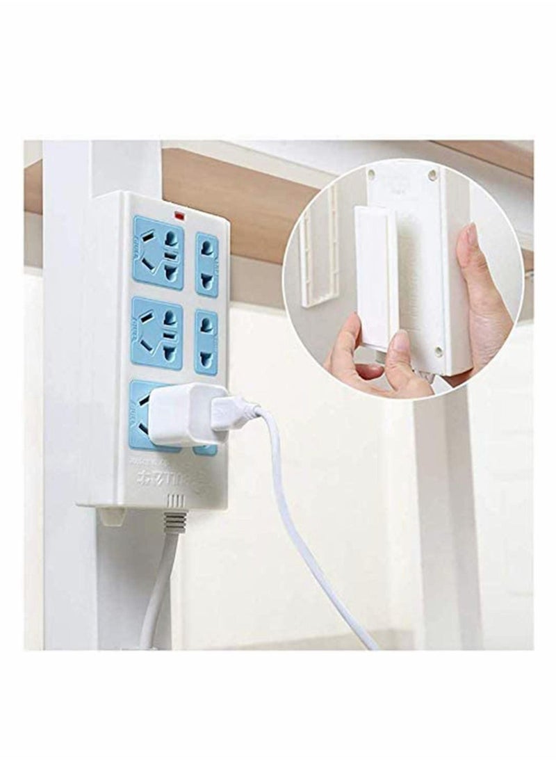 Y&D - Power Strip Holder, 2 Pack Self Adhesive Punch-Free Plug-in Wall Socket Sticker Fixer Reusable Adapter Stand Shelf Traceless Cable Management Patch Panel Organizer (Whtie) - Image 1