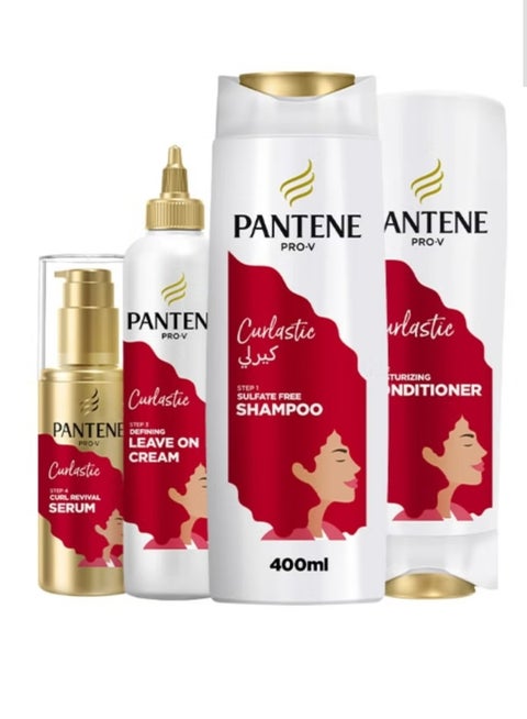 Pantene pro-V Curl Revitalizing Set + Sulfate Free 400ml with Pantene Pro-V Curl Revitalizing Conditioner 360ml, Pantene Pro-V Curl Revitalizing Cream 270ml and Pantene Pro-V Curl Revitalizing Serum -