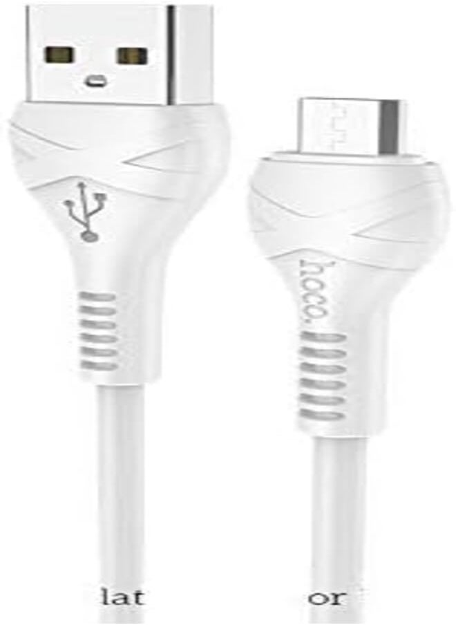 Hoco Hoco X37 - Cool Power Charging And Data Transmittion Cable (2.4A - 1M), USB-A To Micro-USB Plug, Compatible With Samsung Huawei Xiaomi Oppo - White 
