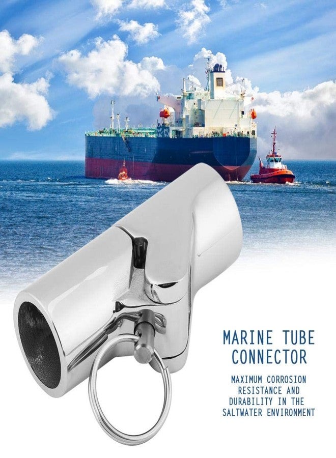 Acouto Boat Rail Stainless Steel Boat Railing Connector Fittings Folding Swivel Coupling Tube Pipe Connector Tube Hinge Tops for Boat Marine Yacht(22mm) - Image 4