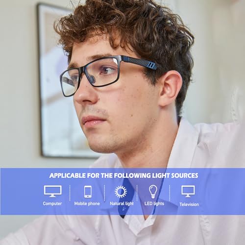 ANYLUV نظارات ANYLUV لحجب الضوء الأزرق للرجال نظارات الكمبيوتر والألعاب خفيفة الوزن من الألمنيوم والمغنيسيوم لحماية العين من الإجهاد - Image 2