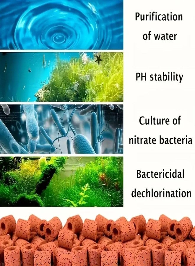 VAYINATO® Red Ceramic Ring Aquarium Filter Media 500g | Biological Filter Media for Freshwater, Saltwater & Planted Fish Tanks by Petzlifeworld - Image 3