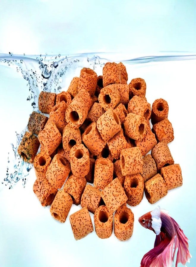 VAYINATO® Red Ceramic Ring Aquarium Filter Media 500g | Biological Filter Media for Freshwater, Saltwater & Planted Fish Tanks by Petzlifeworld - Image 1