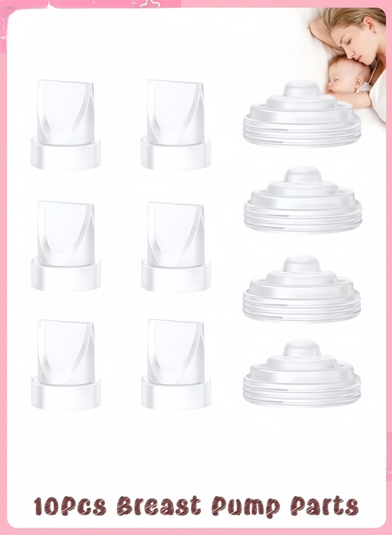 ColaBear 6 Pack Duckbill Valves & 4PCS Diaphragm Compatible with Momcozy M5 Wearable Breast Pump, Replacement Pump Parts Accessories Compatible for M5 Momcozy - Image 1